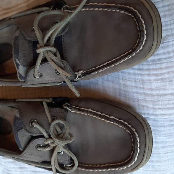 Womens grey leopard print accent Sperry Loafer size 10 leather - Picture 2 of 5